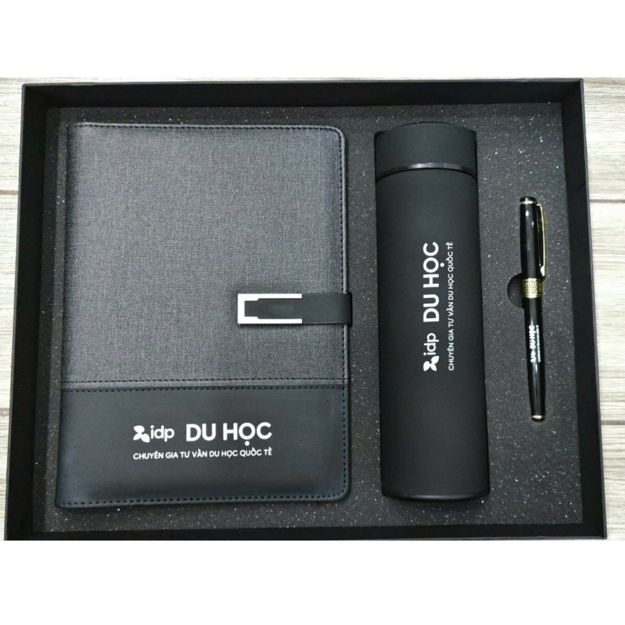 COMBO QUÀ TẶNG BÌNH NƯỚC, SỔ TAY, BÚT - DU HỌC 