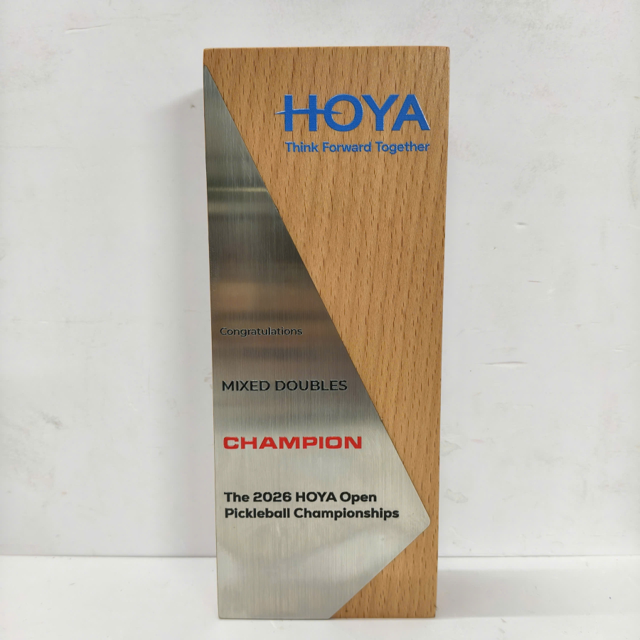 Cúp gổ phối kim loại vinh danh