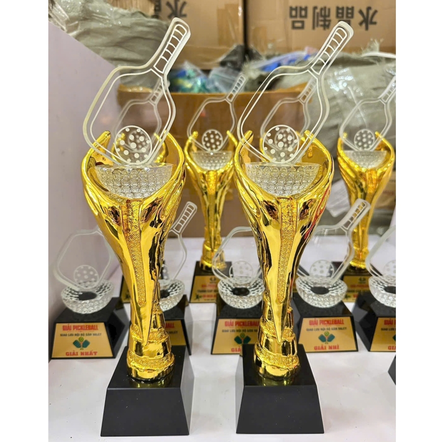 CUP KIM LOẠI - CÚP PICKLEBALL IN DECAL THEO YÊU CẦU
