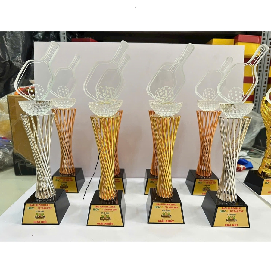 CUP KIM LOẠI - CÚP PICKLEBALL IN THEO YÊU CẦU