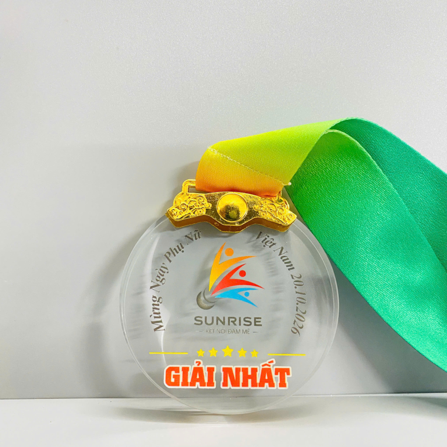 Huy chương pha lê cầu lông