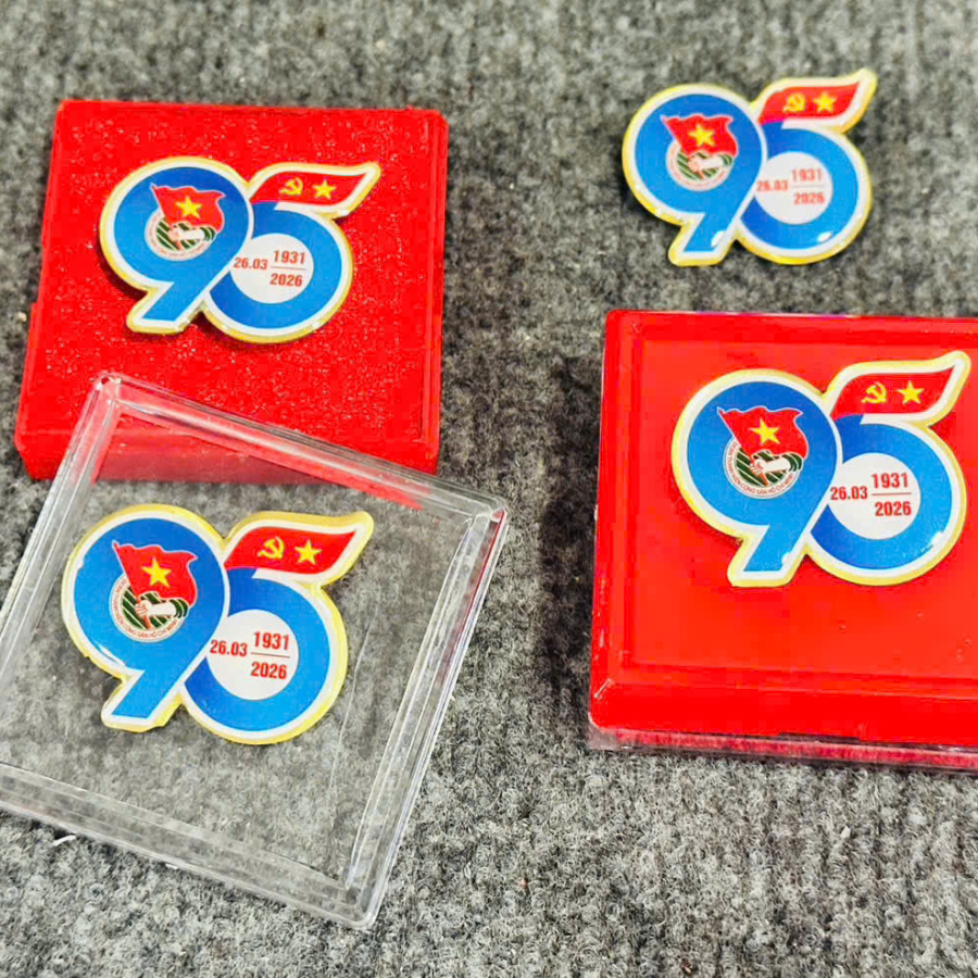 Huy hiệu kim loại phủ keo epoxy - huy hiệu Đoàn 95 năm