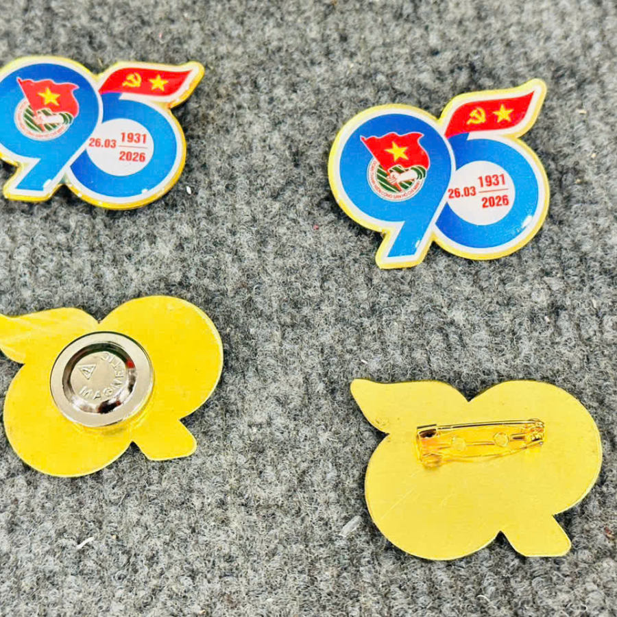 Huy hiệu kim loại phủ keo epoxy - huy hiệu Đoàn 95 năm