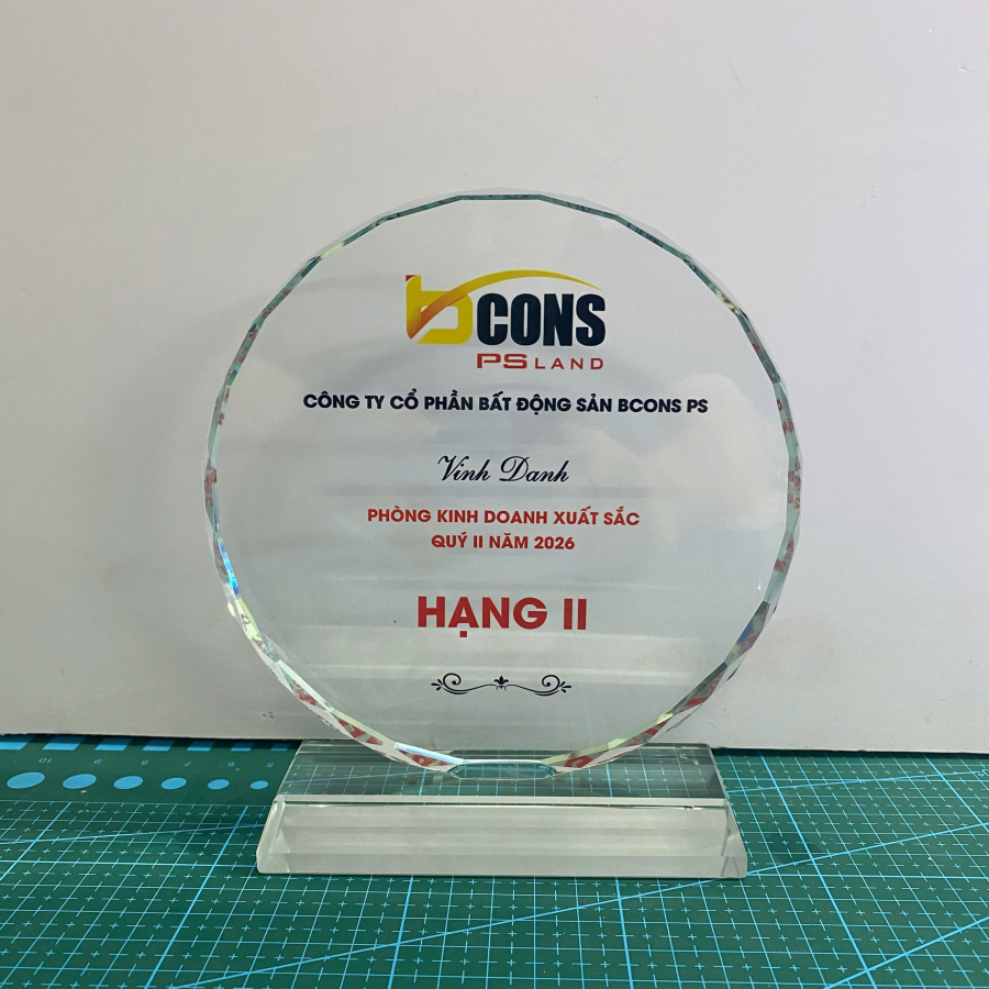 Kỷ niệm chương pha lê tròn vinh danh đẹp
