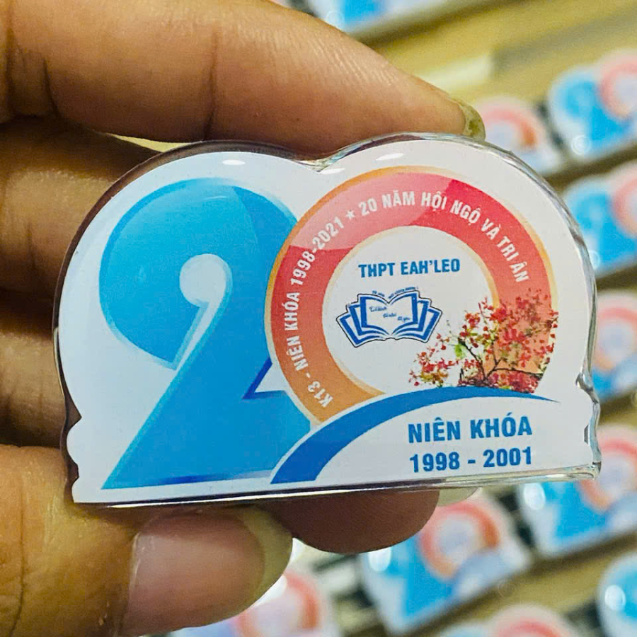 pins cài áo - logo cài áo - huy hiệu cài áo 20 năm - huy hiệu kim loại in phủ keo