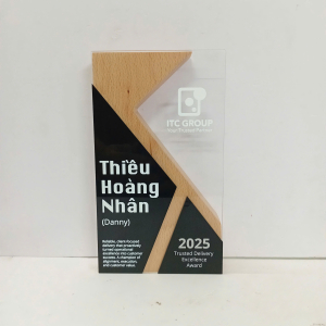 Cup vinh danh gỗ kết hợp mê ca sang trong giá tốt 