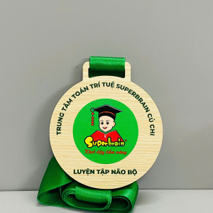 Huy chương gỗ toán Superbrain