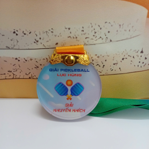 Huy chương pha lê pickleball Lục Hùng