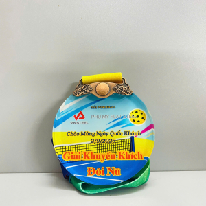 Huy chương pha lê trao giải pickleball