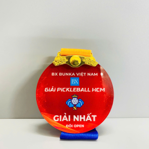 Huy chương pha lê trao giải pickleball 