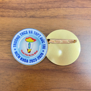 Huy hiệu cài áo - logo cài áo - huy hiệu kim loại in phủ keo trường học