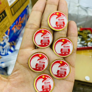 Huy hiệu kim loại phủ keo epoxy - logo cài áo