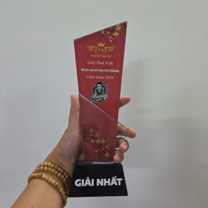 kỷ niệm chương pha lê đỏ giải nhất cao cấp