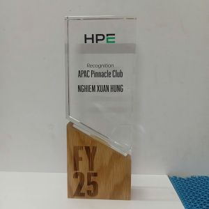 Kỷ niệm chương pha lê phối gỗ