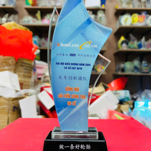 Kỷ niệm chương pha lê thành tích xuất sắc dáng uốn