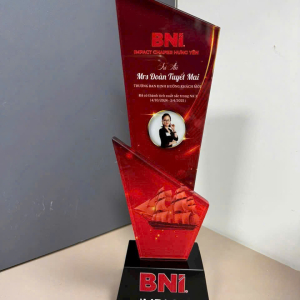 Kỷ niệm chương pha lê  thủy tinh 2 lớp BNI 