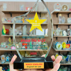 Kỷ niệm chương pha lê thủy tinh cao cấp vinh danh cá nhân xuất sắc
