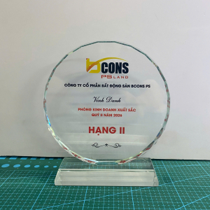 Kỷ niệm chương pha lê tròn vinh danh đẹp