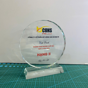 Kỷ niệm chương pha lê tròn vinh danh đẹp