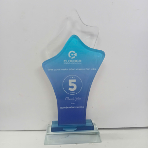 Kỷ niệm chương thủy tinh 2 lớp đẹp