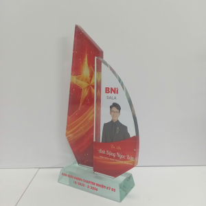 Kỷ niệm chương thủy tinh 2 lớp tri ân giám đốc