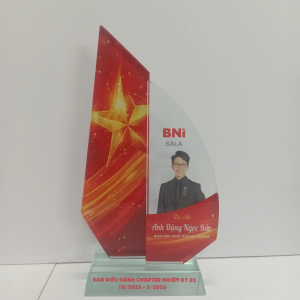 Kỷ niệm chương thủy tinh 2 lớp tri ân giám đốc
