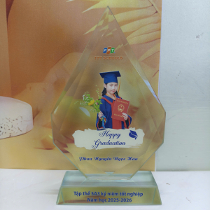 Kỷ niệm chương thủy tinh kỷ niệm tốt nghiệp