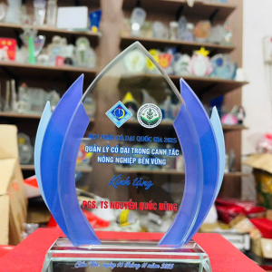 Kỷ niệm chương thủy tinh pha lê hình nhọn vinh danh Đại hội Quốc gia 