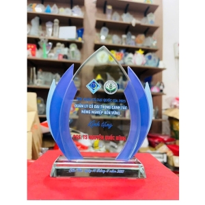 Kỷ niệm chương thủy tinh pha lê hình nhọn vinh danh Đại hội Quốc gia 