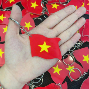 Móc khóa - móc khóa nhựa in phủ keo Cờ Việt Nam