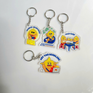 Móc khóa - móc khóa nhựa in phủ keo dễ thương