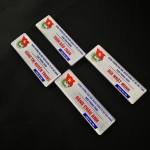 Pins cài áo - logo cài áo - bảng tên kim loại in phủ keo đoàn trường đại học