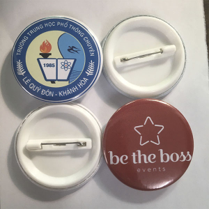 Pins cài áo - logo cài áo - huy hiệu nhựa in phủ keo trường học Lê Quý Đôn